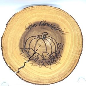 Lipper International Fall Thanksgiving Acacia Wood Slab Serving Board